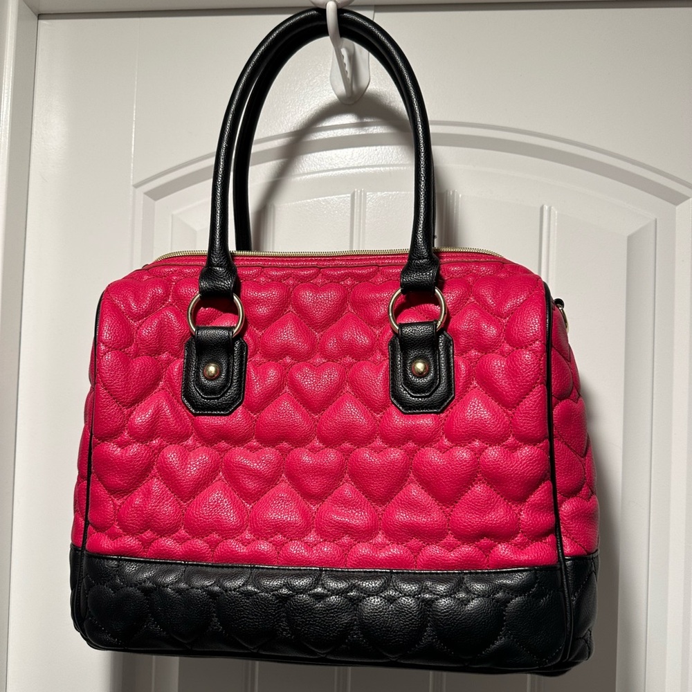 Betsy Johnson Heart double handle satchel